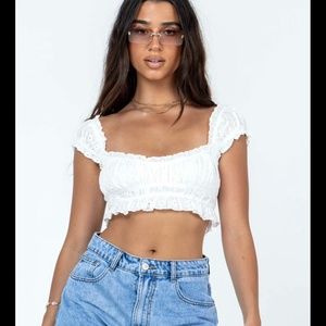 Princess Polly - Carlita top - white crop top - excellent condition